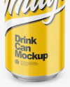 500ml Metallic Drink Can w/ Glossy Finish Mockup