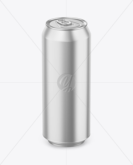 500ml Matte Metallic Drink Can Mockup