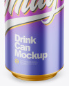 500ml Matte Metallic Drink Can Mockup