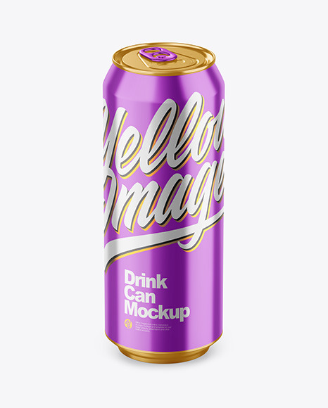 500ml Glossy Metallic Drink Can Mockup