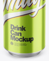 500ml Glossy Metallic Drink Can Mockup