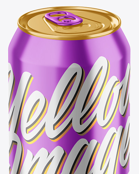 500ml Glossy Metallic Drink Can Mockup