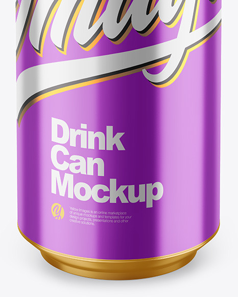 500ml Glossy Metallic Drink Can Mockup