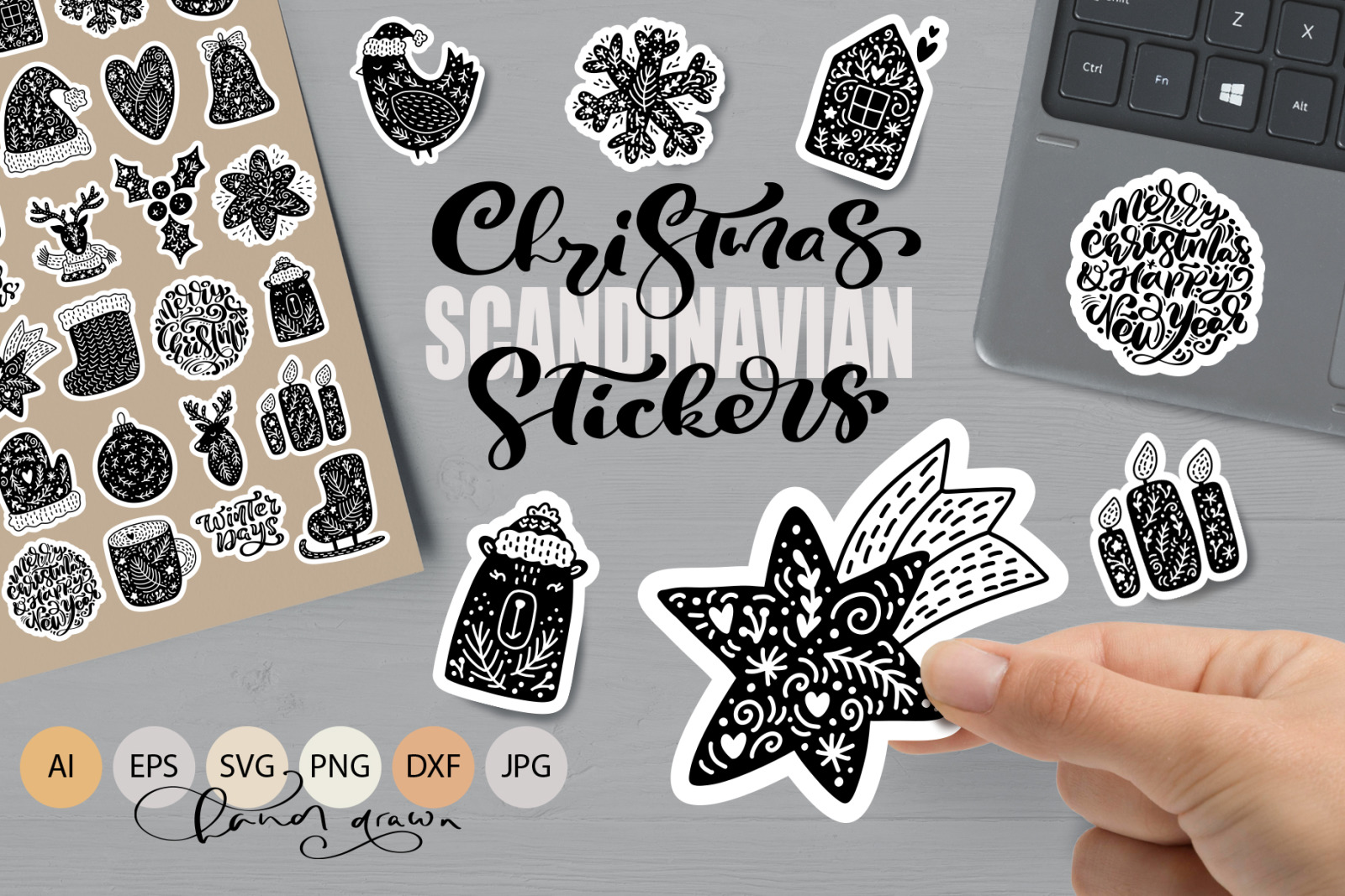 Christmas Scandinavian Stickers Christmas Scandinavian Stickers