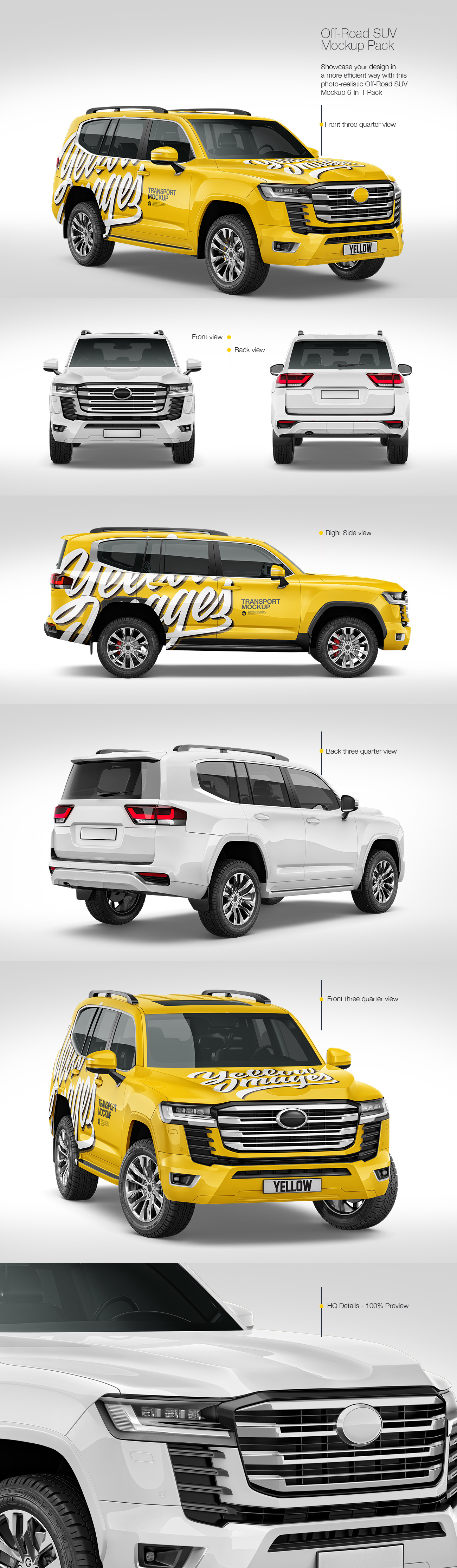 Off-Road SUV Mockup Pack Off-Road SUV Mockup Pack