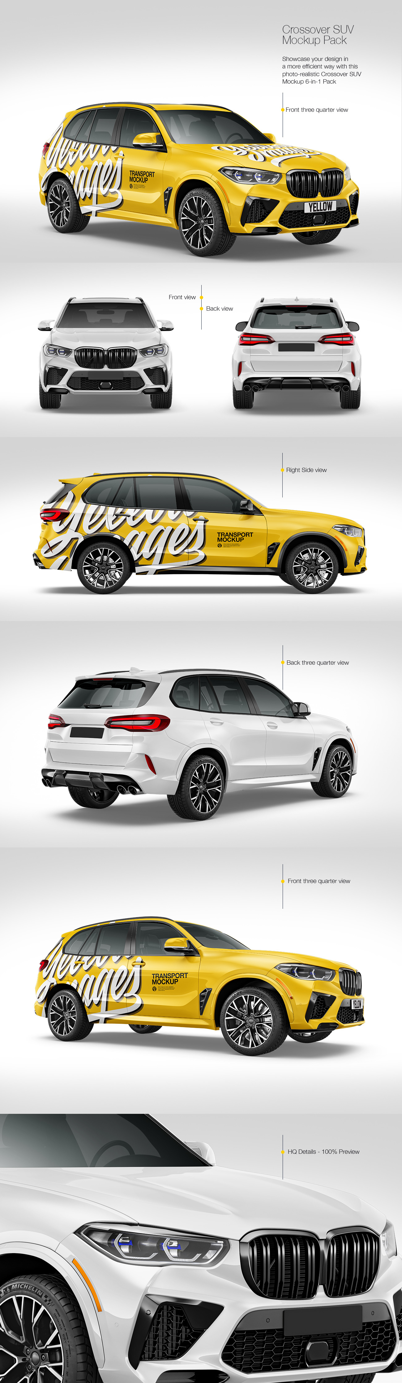 Crossover SUV Mockup Pack Crossover SUV Mockup Pack