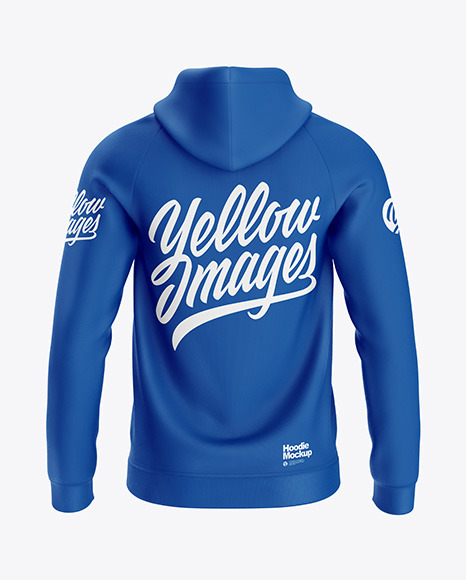 Raglan Full-Zip Hoodie Mockup - Back View