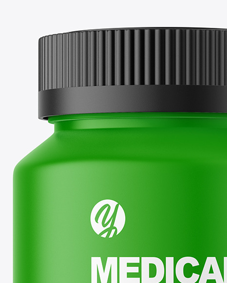 Matte Plastic Pharmacy Jar Mockup