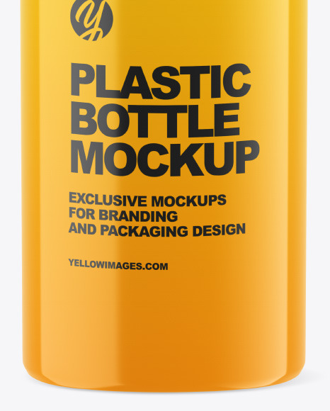 200 ml Glossy Plastic Bottle Mockup