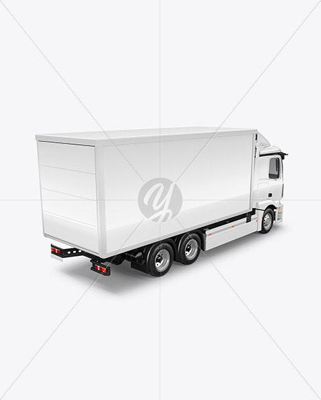 Box Truck Mockup - Back Half Side View