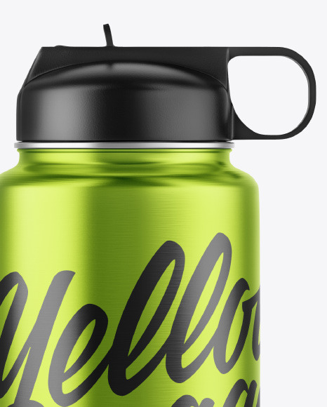 Metallic Water Bottle Mockup