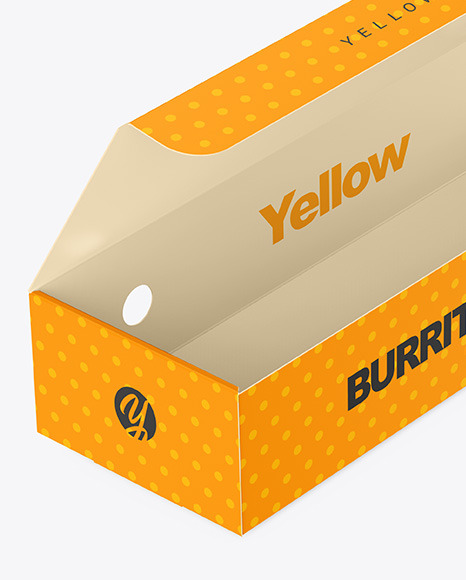 Paper Box with Burrito Mockup