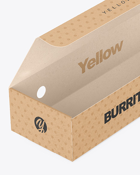 Kraft Box with Burrito Mockup