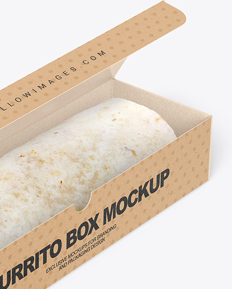 Kraft Box with Burrito Mockup