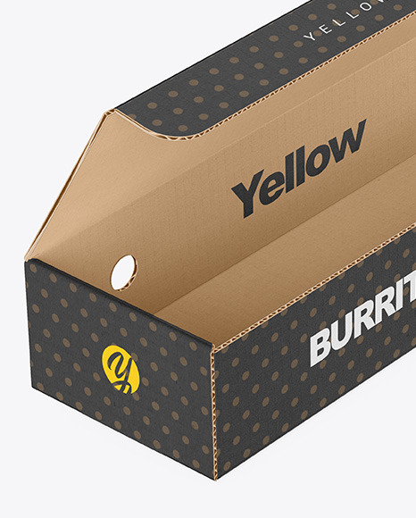 Cardboard Box with Burrito Mockup