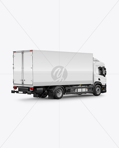 Box Truck Mockup - Back Half Side View