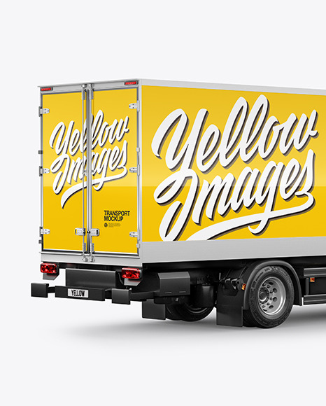 Box Truck Mockup - Back Half Side View