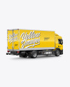 Box Truck Mockup - Back Half Side View