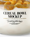 Cereal Rings Bowl with Milk Splash Mockup