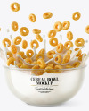 Cereal Rings Bowl with Milk Splash Mockup