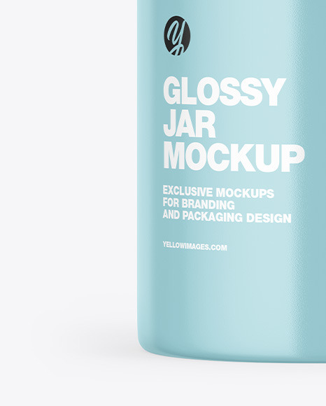 Glossy Jar With Clamp Lid Mockup