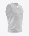 Basketball Jersey with V-Neck Mockup - Half Side View