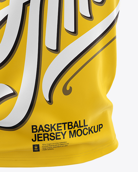 Basketball Jersey with V-Neck Mockup - Half Side View