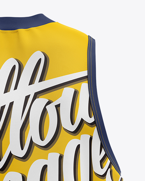 Basketball Jersey with V-Neck Mockup - Back View