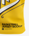 Basketball Jersey with V-Neck Mockup - Back View