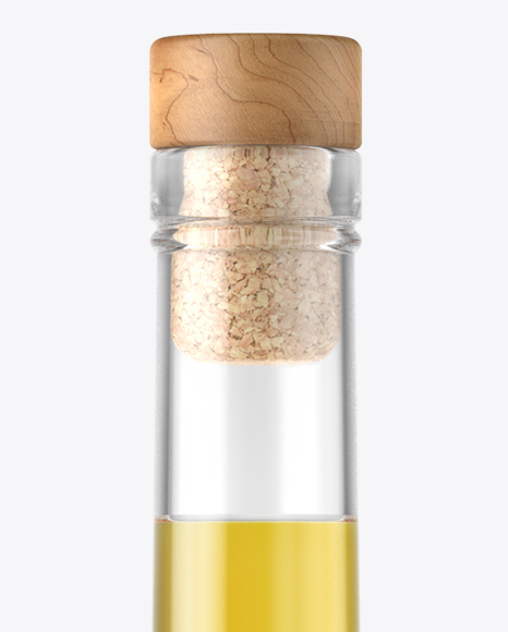 Clear Glass Bottle with Whiskey Mockup