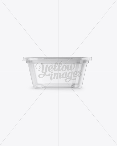 Plastic Clear Container Mockup - Front, Side and Top Views