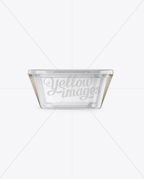 Plastic Clear Container Mockup - Front, Side and Top Views