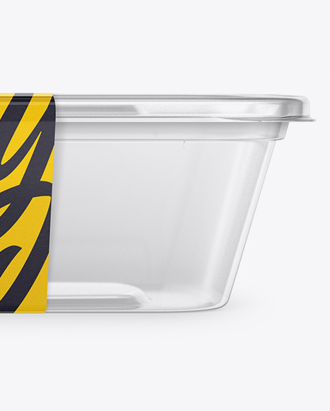 Plastic Clear Container Mockup - Front, Side and Top Views