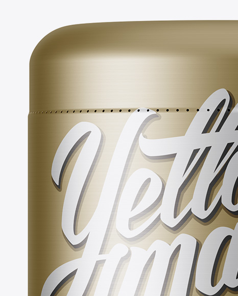 Tea Tin Can W/ Matte Metallic Shrink Sleeve Mockup