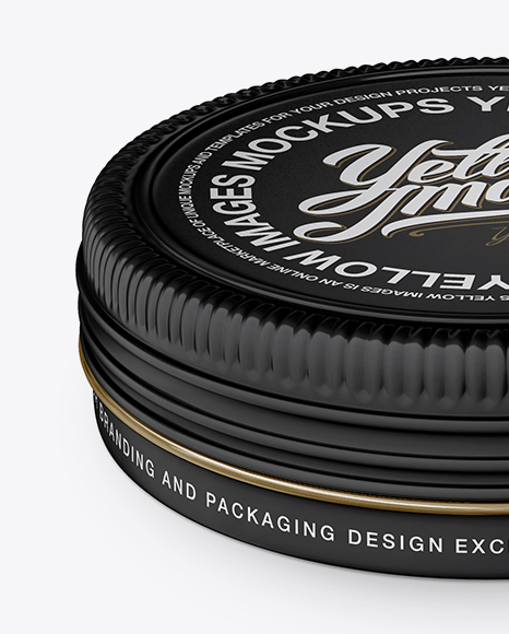 Matte Round Tin Box Mockup (High-Angle Shot)