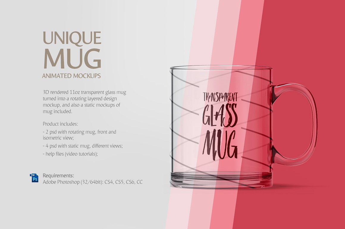 Glass Mug Animated Mockup