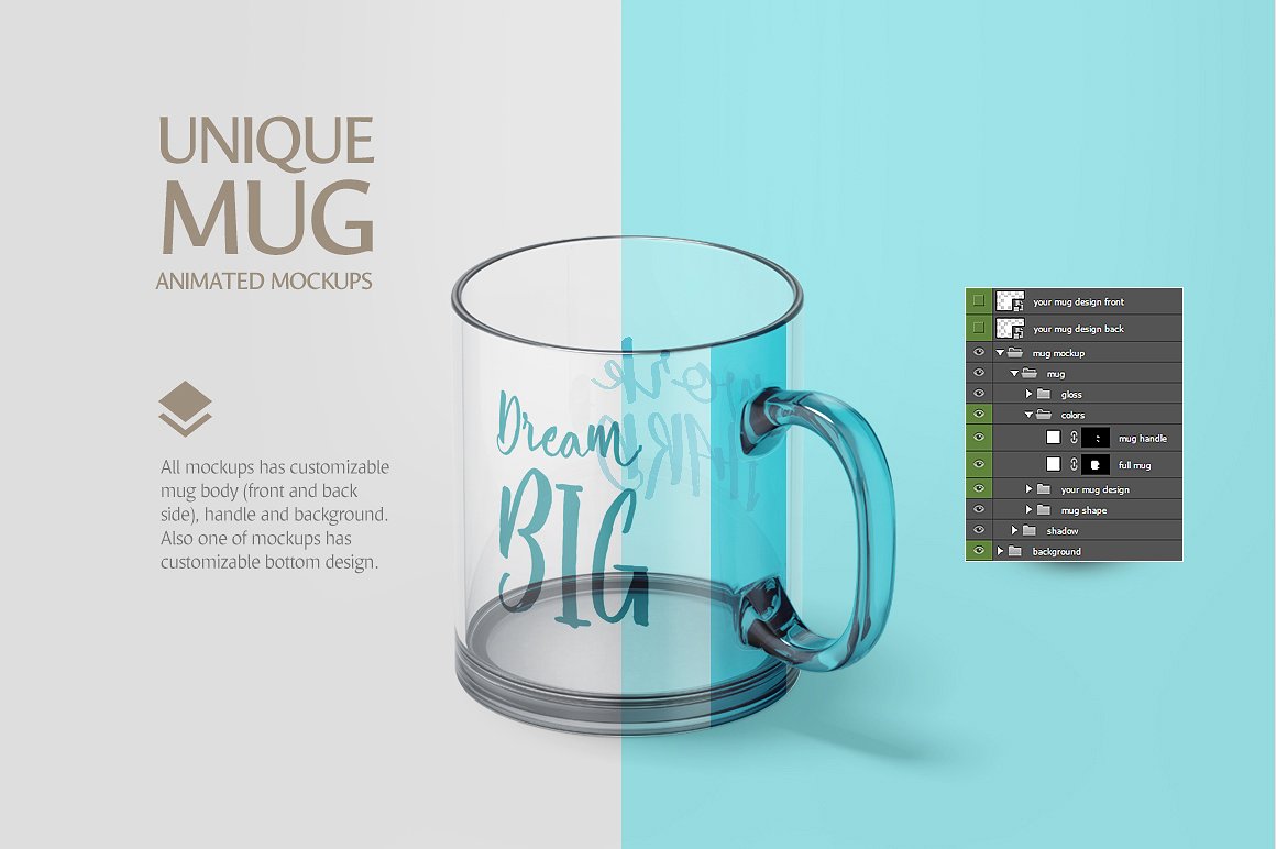 Glass Mug Animated Mockup Glass Mug Animated Mockup