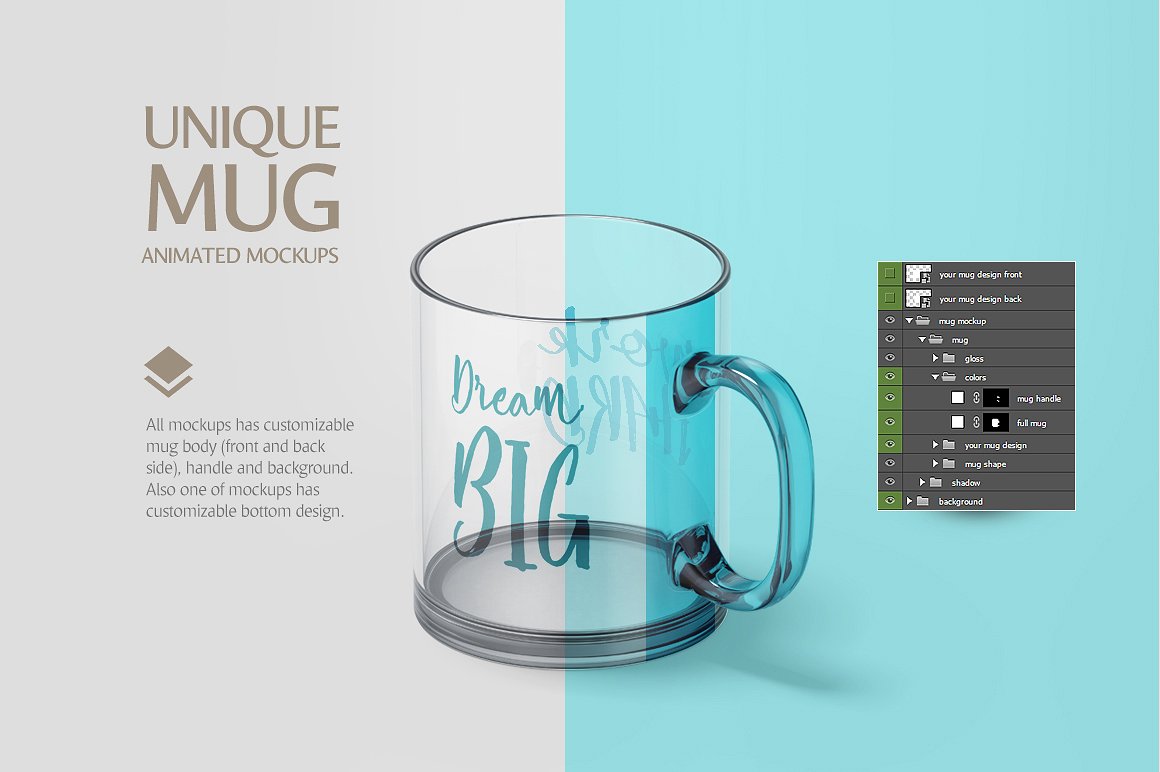 Glass Mug Animated Mockup