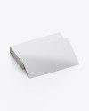 Glossy Business Cards Stack Mockup - Half Side View