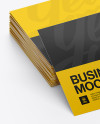 Glossy Business Cards Stack Mockup - Half Side View