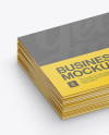 Glossy Business Cards Stack Mockup - Half Side View