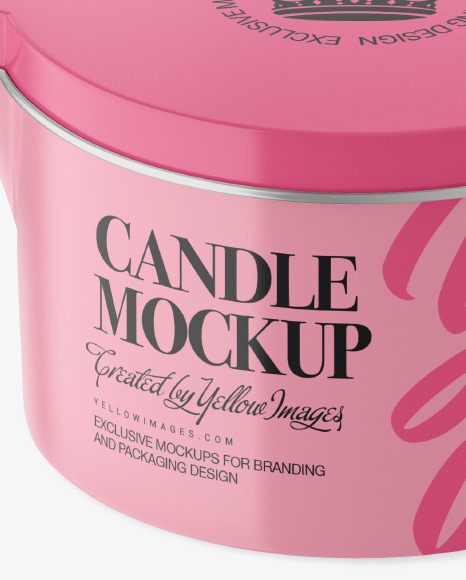 Closed Glossy Candle Mockup