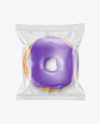 Clear Plastic Bag With Glazed Donut Mockup