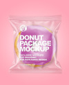 Clear Plastic Bag With Glazed Donut Mockup