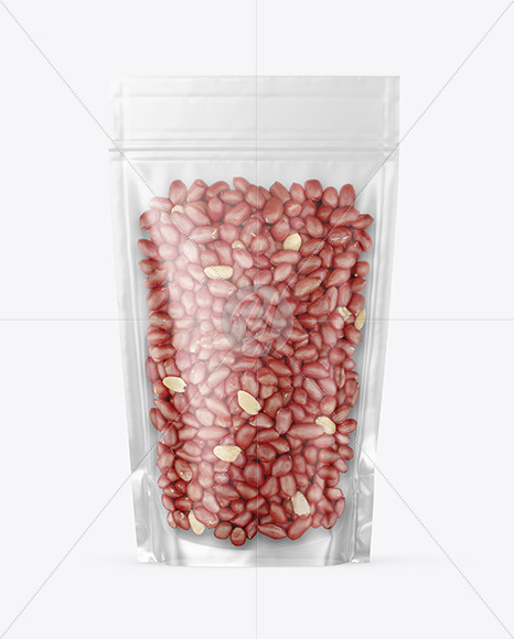 Glossy Stand-up Pouch with Peanuts Mockup