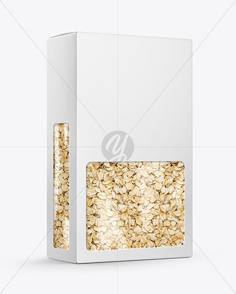 Paper Box with Oat Flakes Mockup