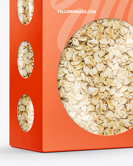 Paper Box with Oat Flakes Mockup