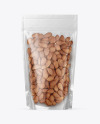 Kraft Stand-up Pouch with Almonds Mockup