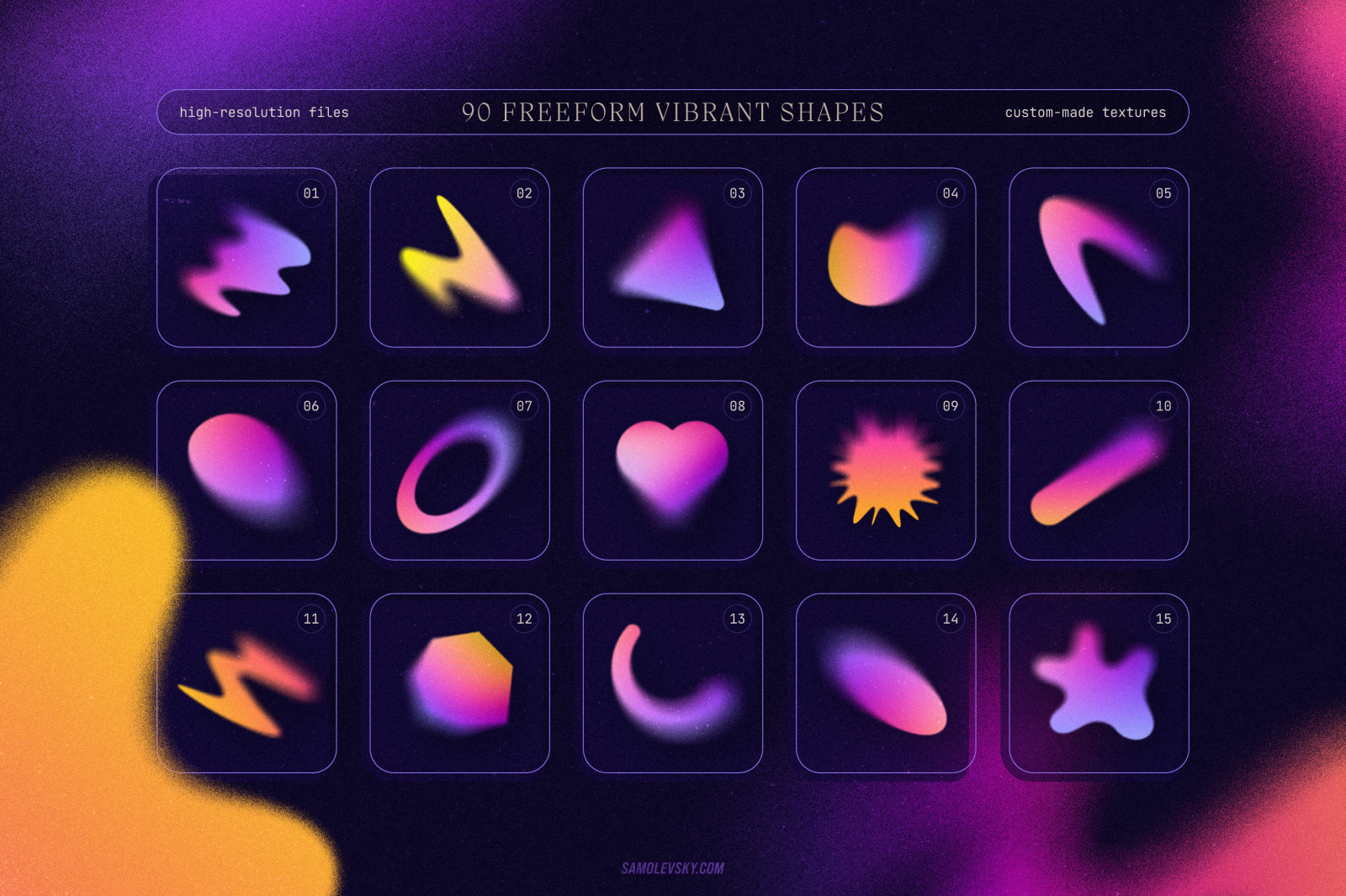 Blurry gradient shapes collection