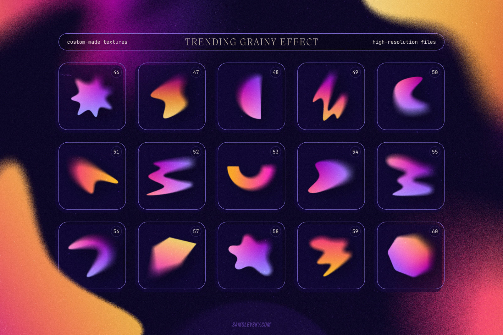 Blurry gradient shapes collection on Yellow Images Creative Store - 91054